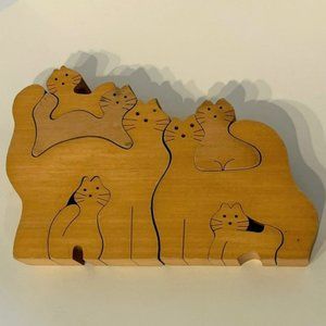 Kitty Cat Puzzle Wood
